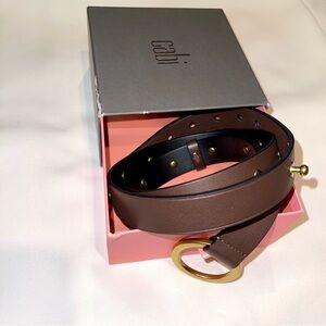 Cabi Ring Belt Style 3652 medium-dark brown leather sz M (34" to 37")